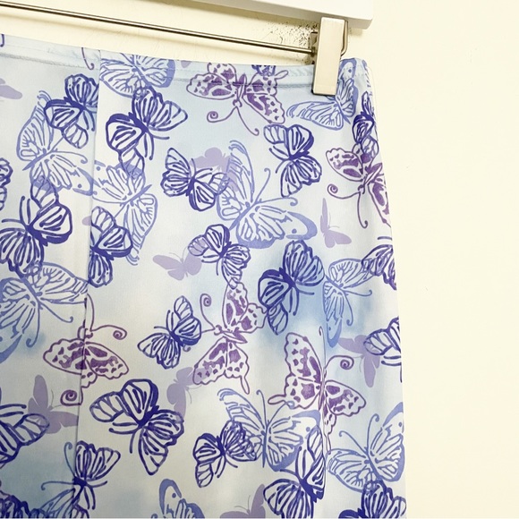 Vintage Y2K Mind Games Butterfly Print Maxi Skirt Side Slit Low Rise Size Medium - Picture 8 of 9